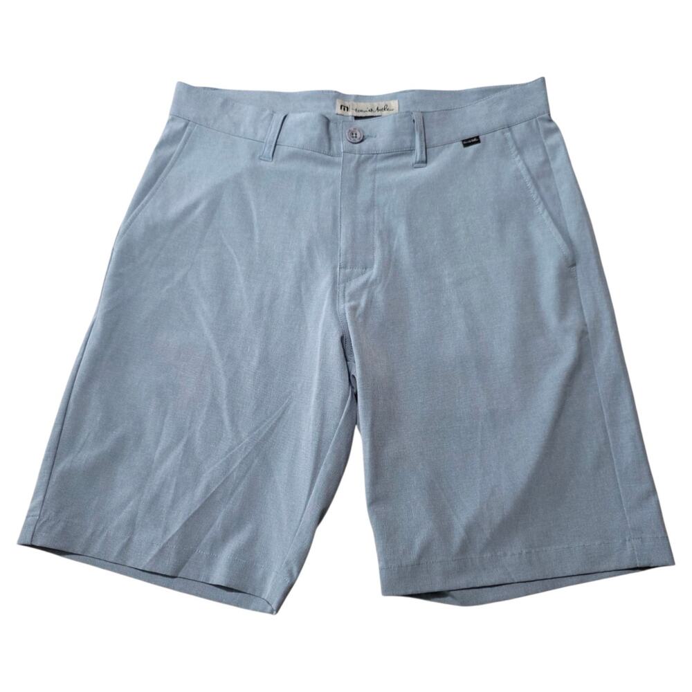 TravisMathew Mens 32 Blue Golf Shorts Stretch Performance Chino Casual Preppy